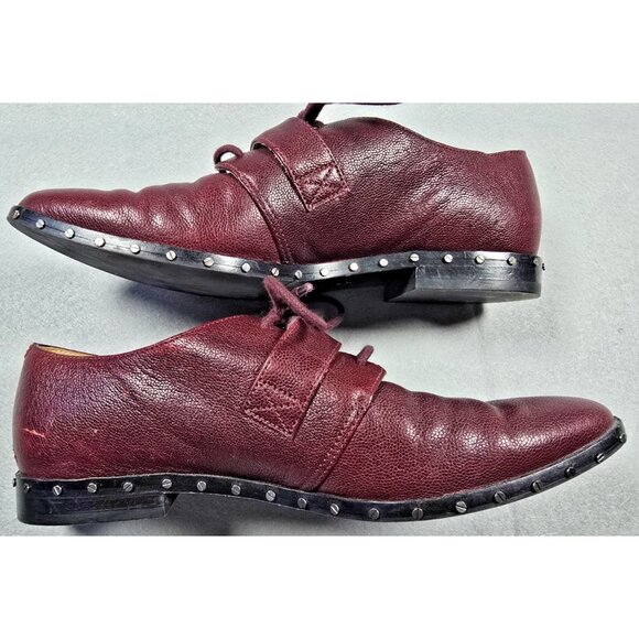 VTG Via Spiga Ladonna Bordeaux Stud Loafers 5M - Picture 8 of 16